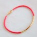Gold Dipped Bar Bracelet - Coral