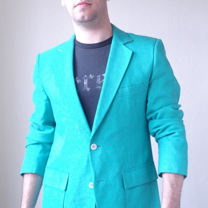 Mens Seafoam green 80s sports coat Signature Series by kitschwear