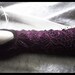 Of Mist And Midnight Skies Victorian Corset Laced Up Arm Warmers - Black Velvet - Deep Plum Maroon Lace - Ribbon - Vampire Gothic Wedding
