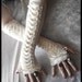Porcelain Maiden Victorian Corset Laced Up Arm Warmers - Pale Ivory Lace & Ribbon - Vampire Gothic Tribal Goth Lolita Burlesque Bridal Cream