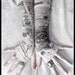Gossip Society Arm Warmers - Victorian Newspaper Print - Ivory Cream Black & Lace - Gothic Steampunk Noir Yoga Romantic Lolita Goth Bohemian