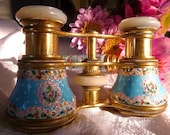 Opera glasses Second Empire Sevres style VERY RARE antique