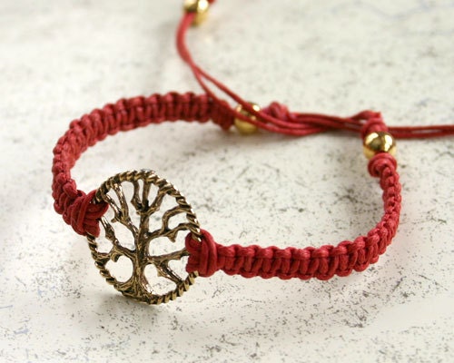 Tree of Life Friendship Bracelet Link On Cotton Cord