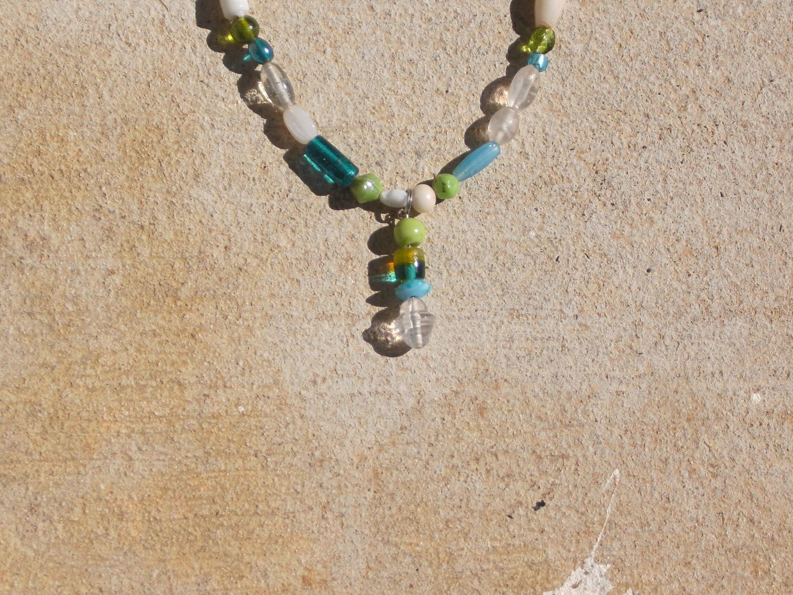 Margarita in greens and blues necklace