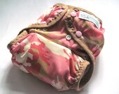 Girl Camo PUL Printed Pocket Diaper with Organic Bamboo Velour Inner