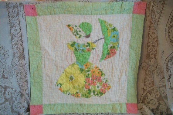 Vintage Parasol Lady Southern Belle Quilt Block-Large by 5Whites