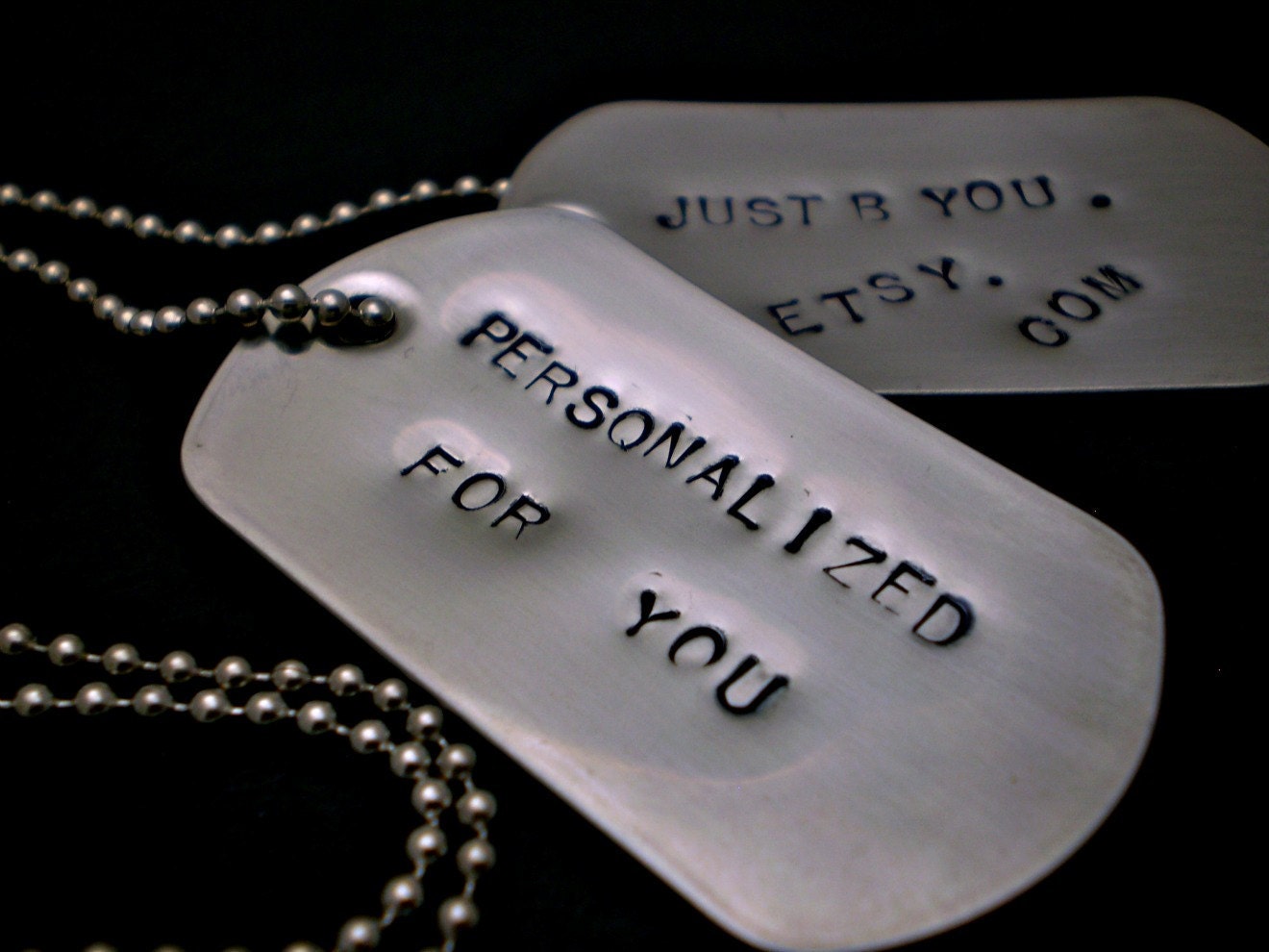 Handstamped Dog Tag Necklace - Stainless Steel - CUSTOMIZED for you HANDMADE by the KIDS