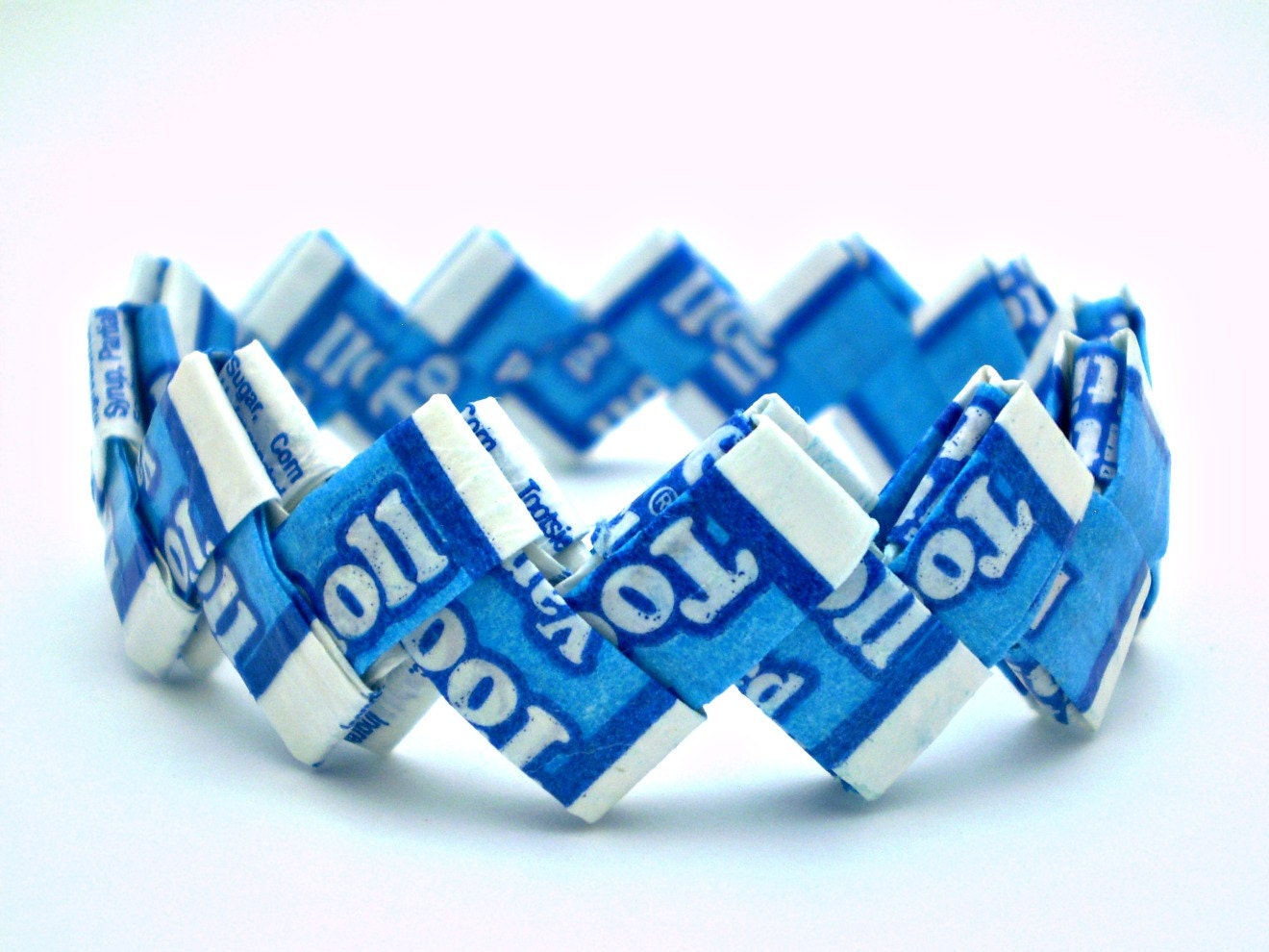 Vanilla Tootsie Roll Recycled Candy Wrapper Bracelet - Celebrate Earth Day Every Day