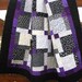 Handmade Quilt Purple Black White Lap Throw By Patchworkmountain