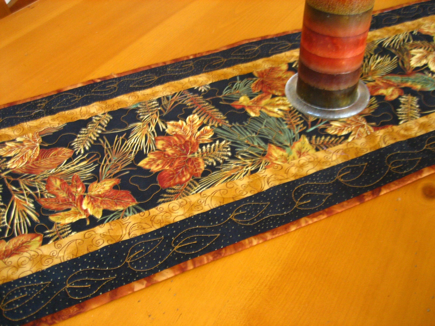 border Table on Etsy runner PatchworkMountain  Pine using Mountain by fabric table Runner RESERVED