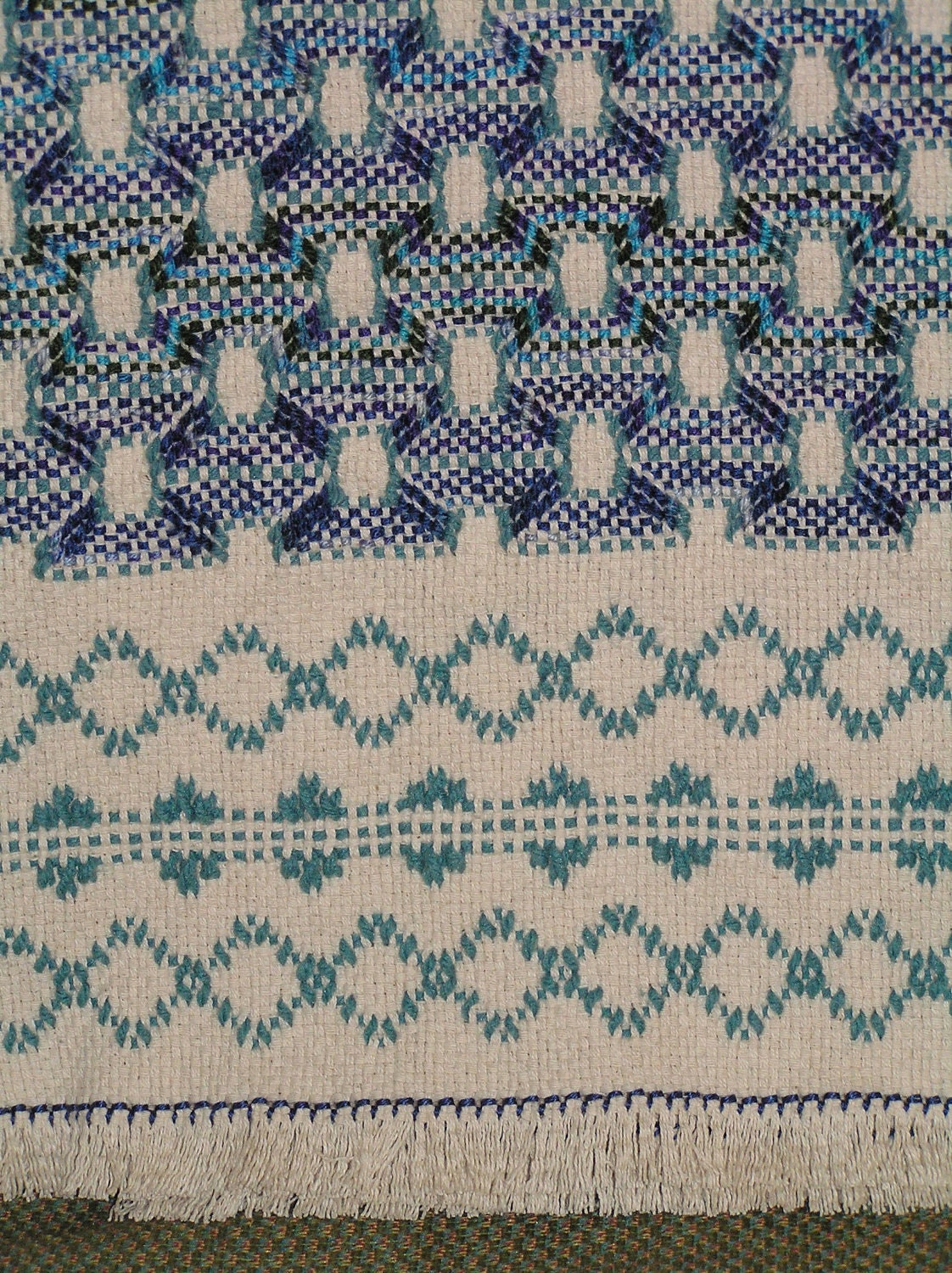 Natural Swedish Weave Blanket by NeenersWeaving on Etsy