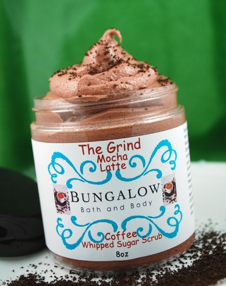 Body Sugar Scrub Soap Mocha Latte Coffee - 8oz  - The Grind - Paraben Free - SLS Free