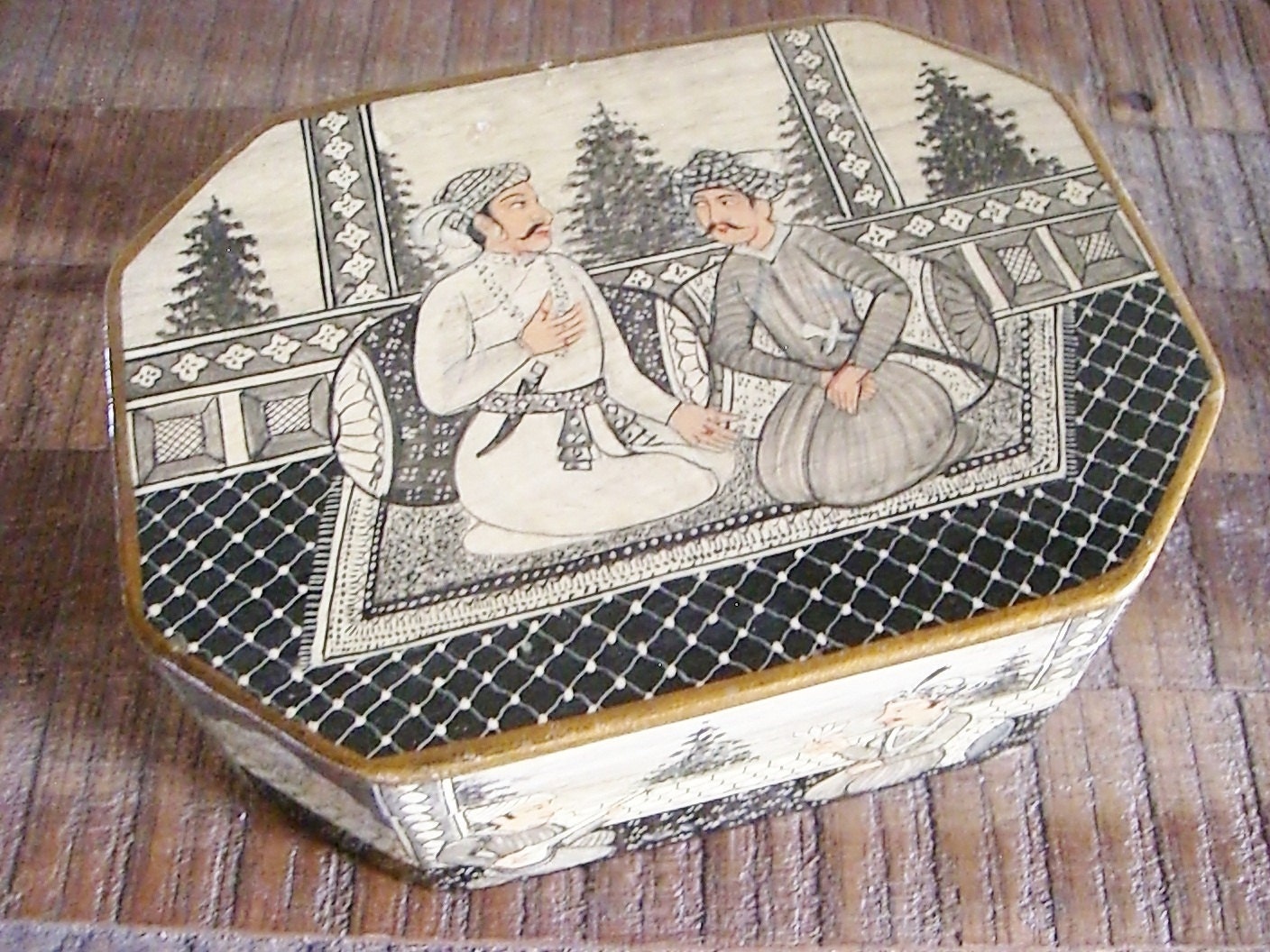 Vintage Hand Painted Indian Wood Box