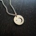 Silver Crescent Moon and Diamond Necklace