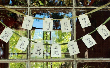 Printable Just Married Banner in Vintage Bird Design (PDF File)