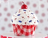 4th of July Mini Fake Cupcake Decoration Red Gingham
