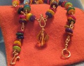 Citrine Necklace Pearl Necklace Multi Color Yellow Citrine Pendant 14k Gold Fill Carnival Bead Necklace Indian Summer Autumn JJDLJewelryArt
