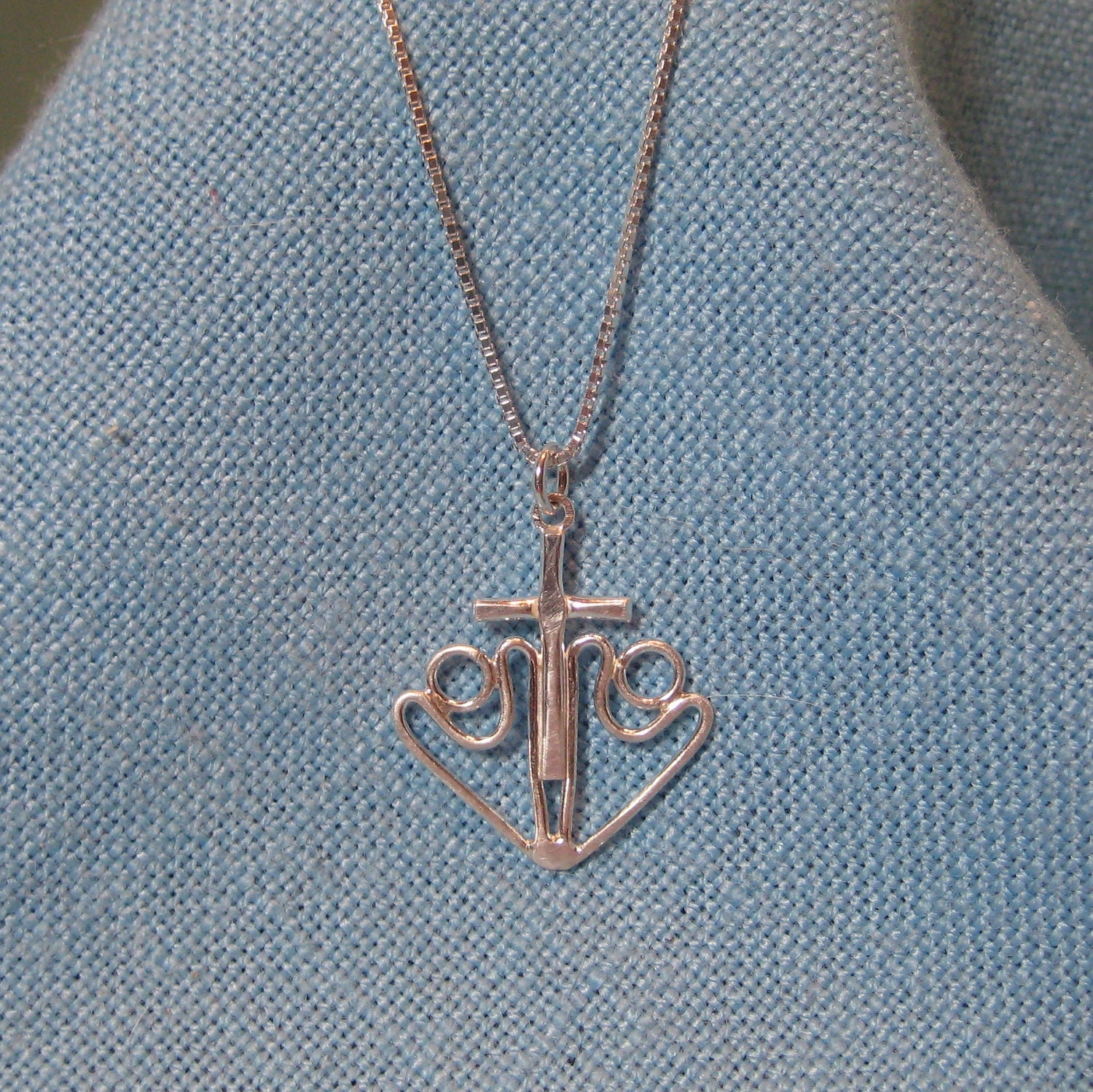 Peterkin Camp Charm Necklace Silver Cross Christian Episcopal Custom Handmade JJDLJewelryArt
