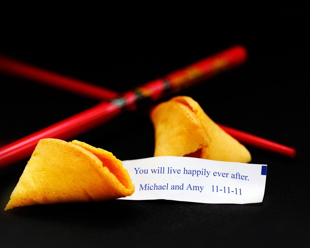 Fortune Cookie Personalized Photograph- YOU Choose message- Unique Gift for Weddings, Anniversaries, Valentine's Day, Birthdays