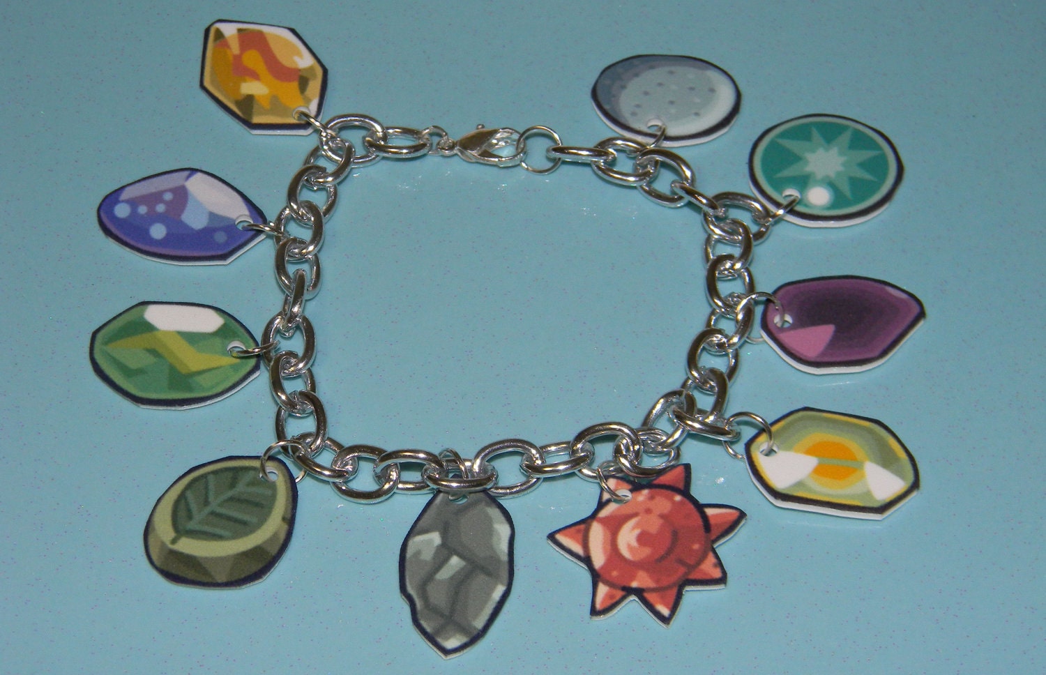 Pokemon Evolution Stones Charm Bracelet