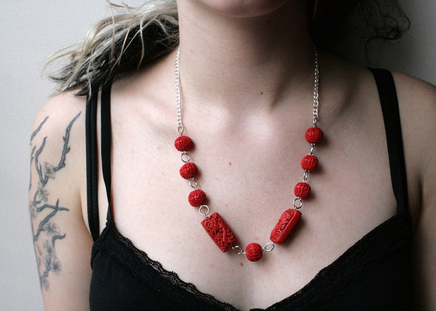Cinnabar Dragon Necklace