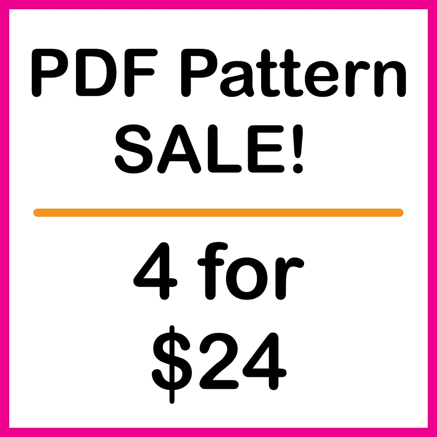 PATTERN SALE - 4 PDF's for 24