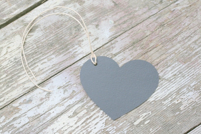 Set of 24 Chalkboard Finish Gift Tags - hearts