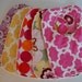 Modern Baby Girl Bibs, Designer fabrics with White Minky backs