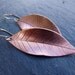 Copper Earrings, Copper Leaf Earrings
