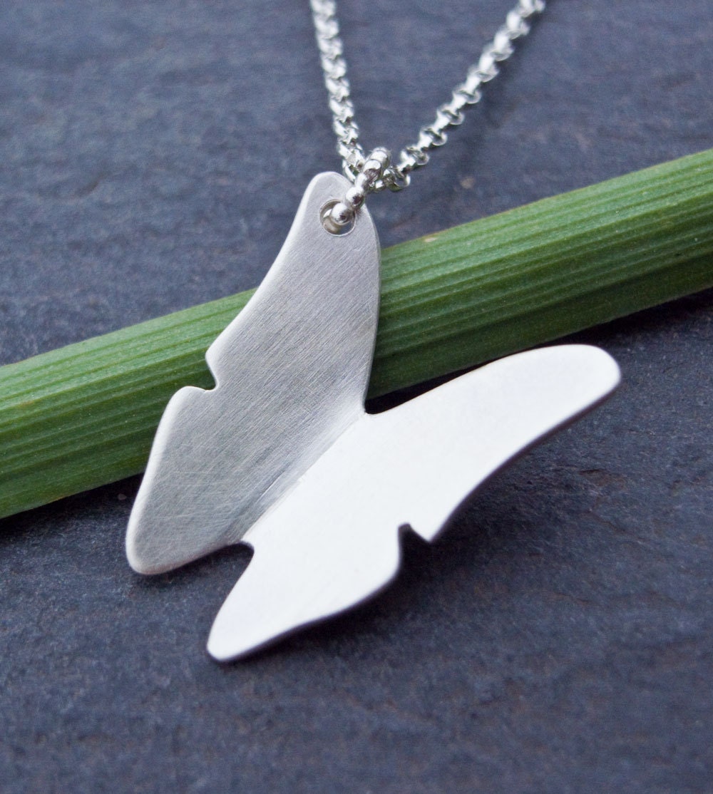 Butterfly Pendant, Butterfly Necklace, Sterling Silver Butterfly Pendant Necklace