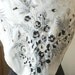 Vintage 50's Scarf, Pure Silk, White, Gray and Black Floral, Sweet Design