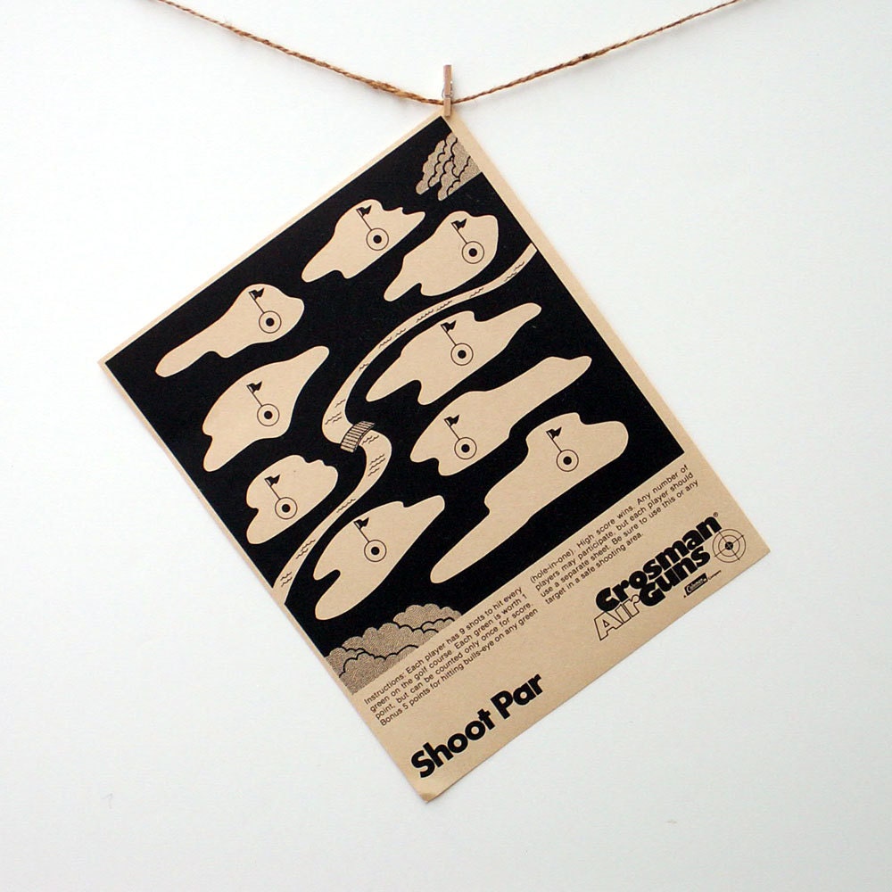 Vintage Paper Shooting Targets Shoot Par Game by AilorsAttic