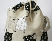 Drawstring Knitting Project Bag. LUCKY SHEEP.... Special KnitterBag design.