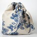 Knitting Project Bag. BLUE ROSES. Special KnitterBag design. EURO WEEK 10 PERCENT DISCOUNT