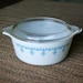 Vintage 1 1/2 Pint Pyrex White Snowflake Casserole Dish - With Lid