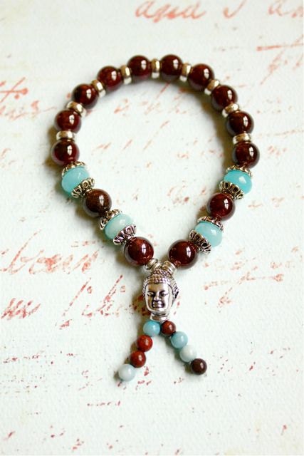 Love and Serenity Buddha Mala Bracelet