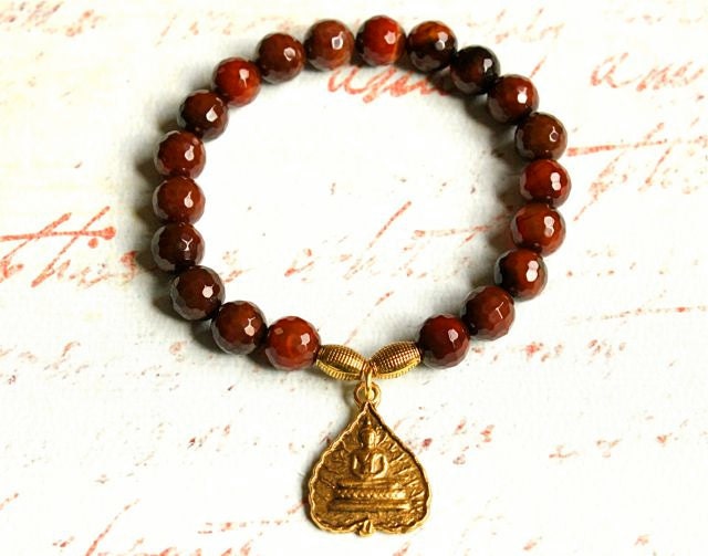 Tiger's eye with Buddha charm Bracelet