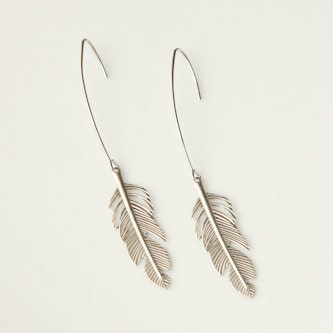Silver Feather Earrings, Feathers of Flight