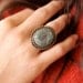 Bohemian Holiday Cocktail Ring, Vintage Glass, Hanadmade