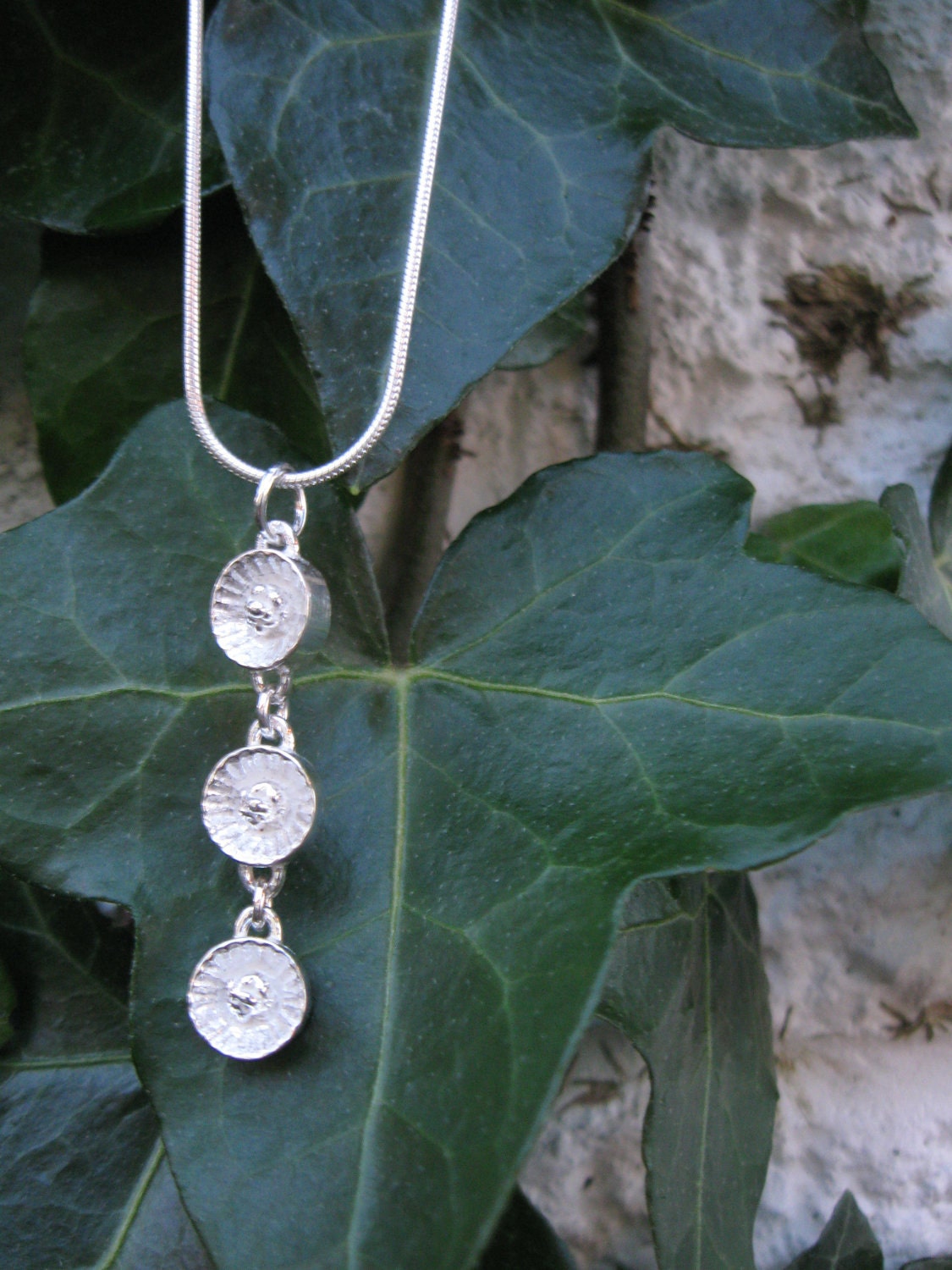 NEW Small Silver Necklace Triple Tennessee Coneflower