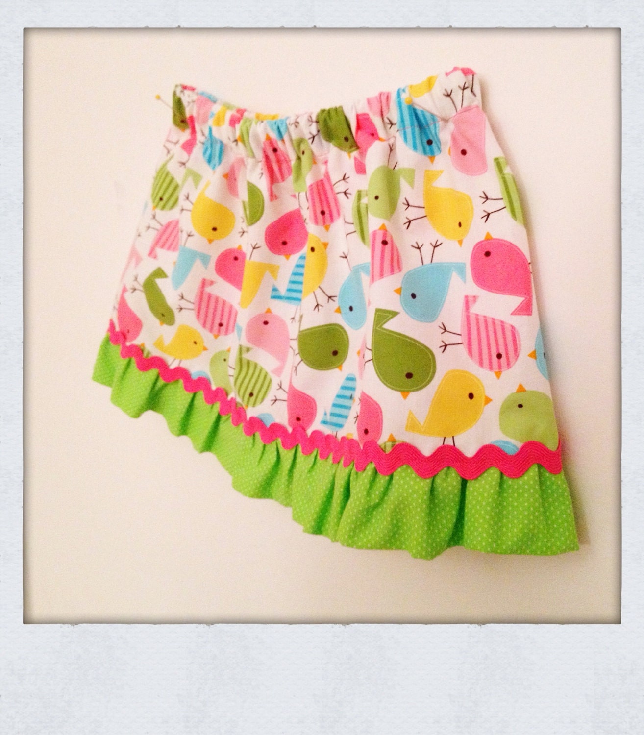 Girl's Spring Bird Skirt- Size 12 months- LAST ONE
