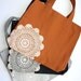 Doily canvas tote style hand bag in Nutmeg.