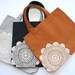 Doily canvas tote style hand bag in Nutmeg.