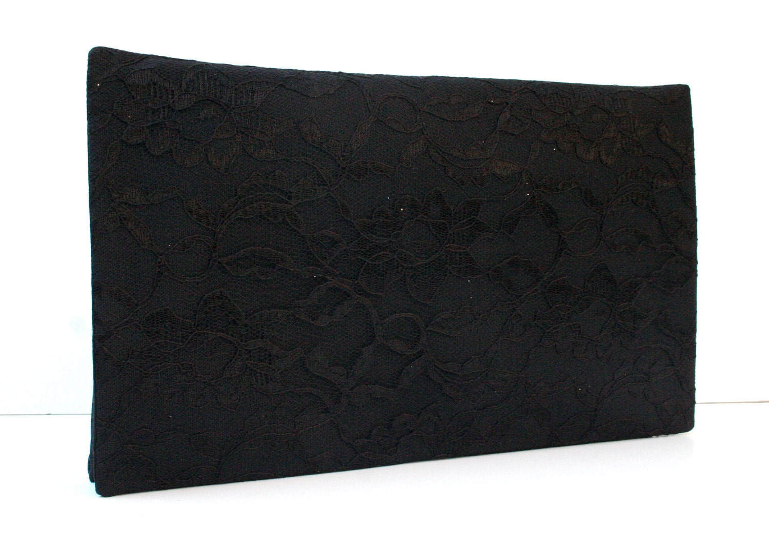 Holiday Black lace clutch. Evening cocktail bag.