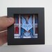 Origami Bunny in the Library - Black Shadow Box - Desk Accessory