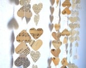 Romantic Vintage Hearts Garland, 10 feet long