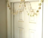 Stars Garland - vintage paper, 4 feet long, reusable and eco friendly