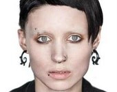 Girl with the Dragon Tattoo - Salander Spirals Short- Black Horn Fake Gauges