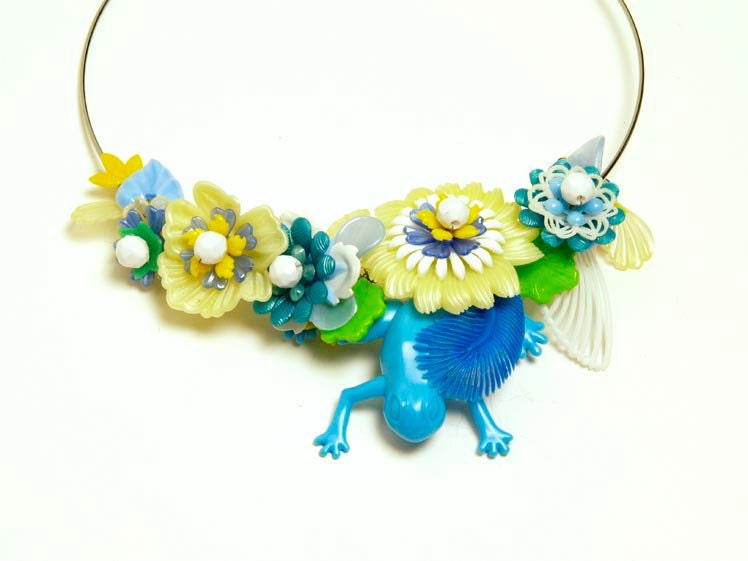 Large Vintage Flower Necklace