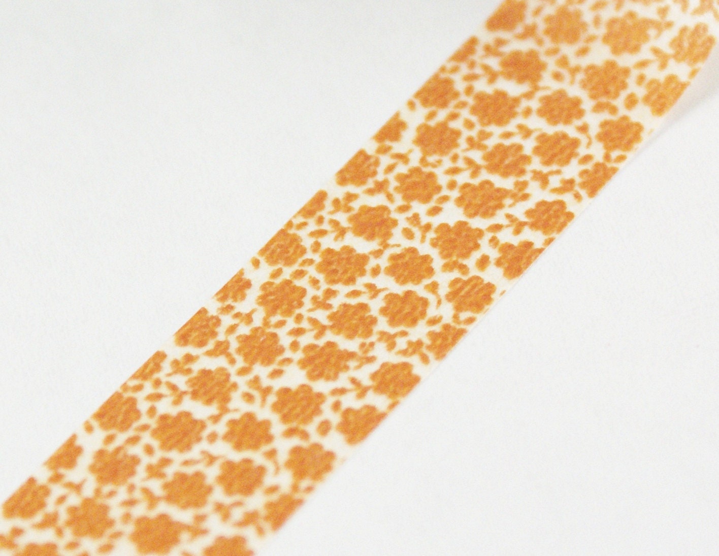 BOLD Garden Blooms on safari orange Washi Paper Masking Tapes-16.5 yards total